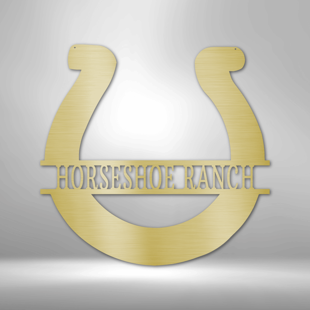 Simple Horseshoe Monogram Steel Sign