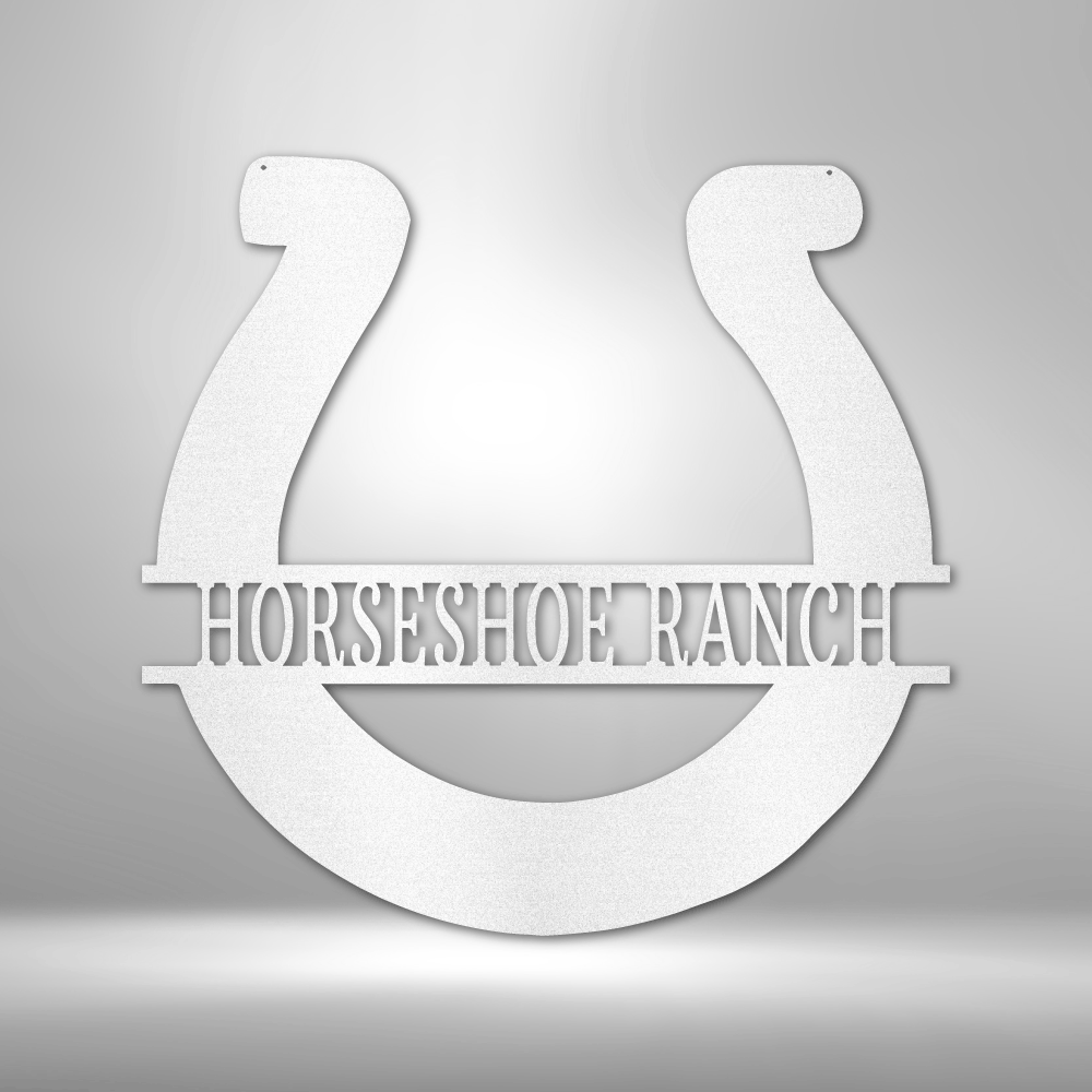 Simple Horseshoe Monogram Steel Sign