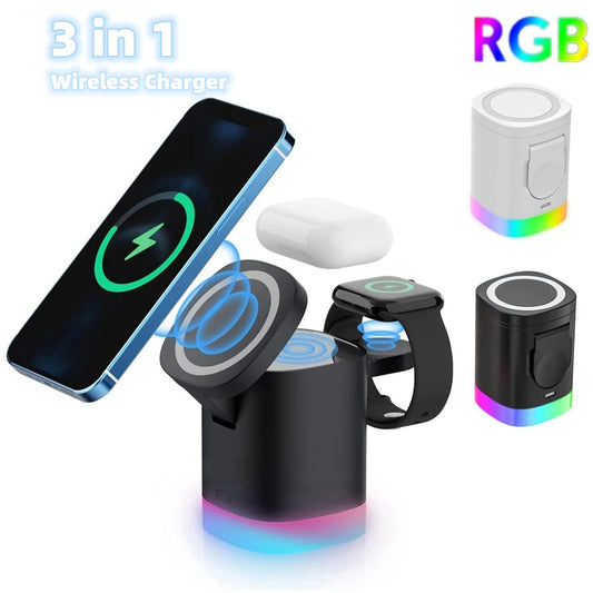 3 In 1 Magnetic Wireless Fast Charger Station